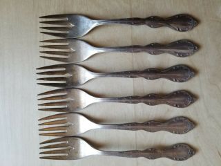 6 Antique Forks 6.  25 ",  Wm Rogers Mfg Co,  Extra Plate,  Rogers