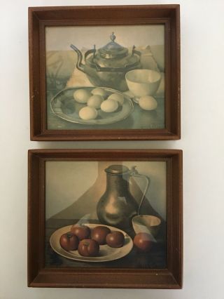 Set Of 2 Vintage Still Life Kitchen Prints.
