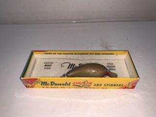 Vintage Mcdonald Lif Lik Merry Minnow Fishing Lure W/papers And Box