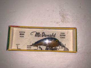 Vintage McDonald Lif Lik Merry Minnow Fishing Lure W/Papers and Box 2