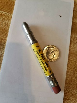 Antique Vintage Advertising Bullet Pencil E.  M.  Peet Mfg Council Bluffs Ia