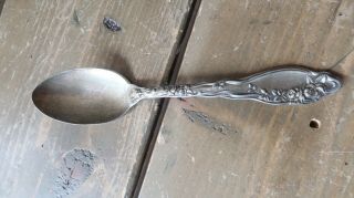 Antique Rose Floral Fluers Sterling Silver Teaspoon By Simpson,  Hall & Miller