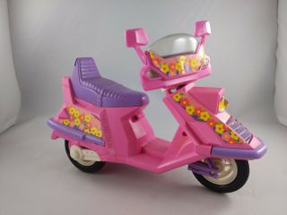 Vintage 1989 Mattel Barbie Pink & Purple 3 Wheel Scooter - Stuck