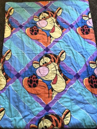 Very Rare Vintage Winnie The Pooh And Tigger Reversible Full Size 90’s Comforter