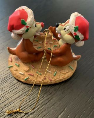 Disney Parks Exclusive CHIP and DALE On A Cookie Christmas Ornament - RARE 3