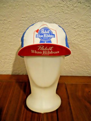 Vintage Pabst Blue Ribbon Beer Cycling Cap Cotton Made In Italy Rare Adult