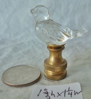 Lamp Finial Cute Small Crystal Glass Bird 1 5/8 " H X 1 1/4 " W