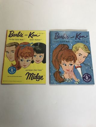 Vintage 1962 Mattel Barbie And Ken Doll Fashion Booklets Catalogs Dream House