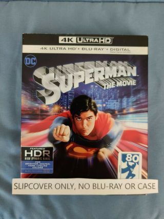 Superman The Movie 4k Blu - Ray Slipcover Only Rare Out Of Print