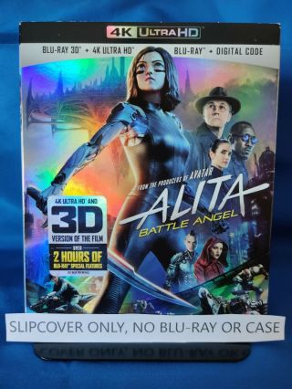 Alita Battle Angel 4k Blu - Ray Slipcover Only Rare Oop