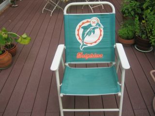 Vintage Rare Miami Dolphins Aluminum Folding Lawn Chair Tailgater Nfl