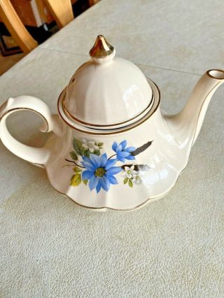 Rare Vintage Sadler Teapot / Ivory England Unique Bell Shape 3571