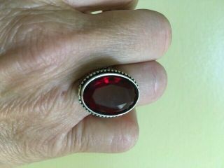 Mozambique Garnet Vintage 925 Sterling Silver Jewelry Ring 7