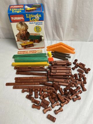 Playskool Lincoln Logs Set 885 Vintage Toy Box 1986 General Store Post Office