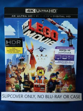 The Lego Movie 4k Blu - Ray Slipcover Only Rare Oop