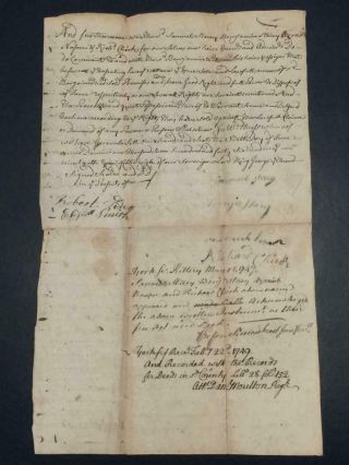 Rare 1749 Colonial French & Indian War Heroes Moulton Signed Maine Document