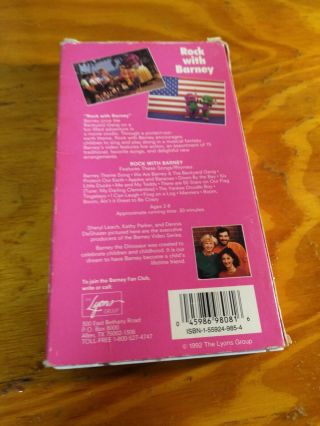 Rock With Barney Sing Along VHS 1991 Purple Dinosaur Backyard Gang Rare 3