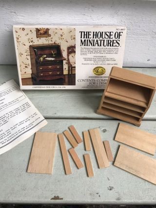 House Of Miniatures Chippendale Desk Kit 40017 Partially Assembled (4a)