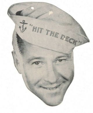 Rare 1930 Jack Oakie " Hit The Deck " Movie Musical Die - Cut Photo Advertisement