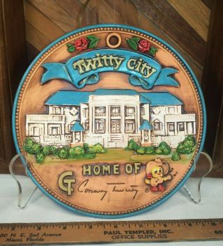 Vintage Conway Twitty City Souvenir 3d Wall Plate Country Music Twitty Bird Rare