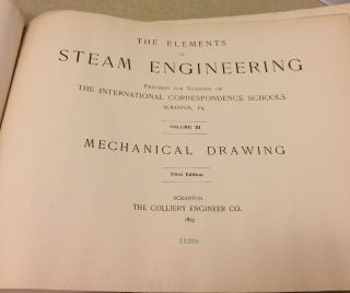 Antique 1897 Mechanical Drawing Book Elements of Steam Engineering Colliery 2