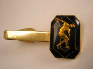 - Discus Thrower Image Vintage Stokes Tie Bar Clip Track & Field Olympic Games