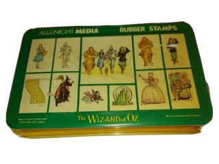 Vintage Wizard Of Oz Rubber Stamp Complete Set 11 Rare All Night Media Stickers