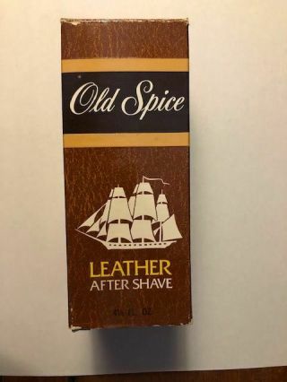 Old Spice Leather After Shave 4 1/4 Oz Vintage Shulton Box Only