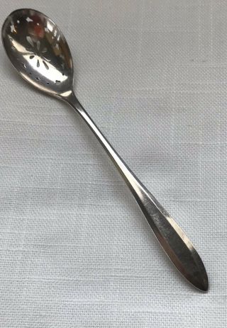 Patrician Silverplate Pierced Bowl Short Handle Olive Spoon Oneida Community 2