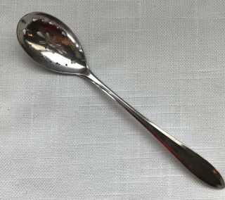 Patrician Silverplate Pierced Bowl Short Handle Olive Spoon Oneida Community 3