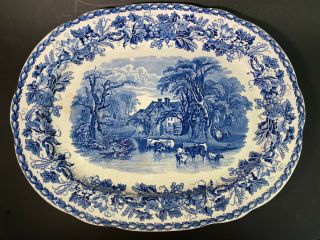 English Antique British Scenery Booths Serving Platter Tray England
