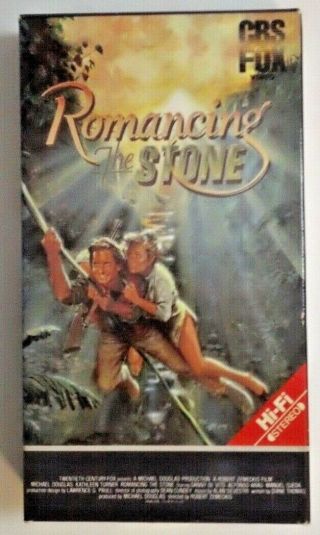 Romancing The Stone Vhs Rare Cbs Fox Box Hi - Fi Michael Douglas 1984