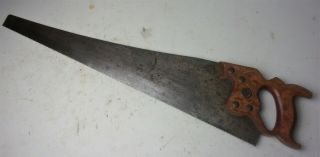 Antique Vintage Disston Usa Hand Saw D - 8 Blade 26 " Long