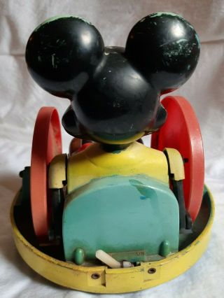 Walt Disney Productions Marx Toys Mickey Mouse Krazy Kar - RARE 1960 ' s 3