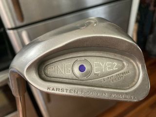 Left Handed Ping Eye 2 Purple Dot Sand Wedge Stiff Steel Shaft Rare Golf Club