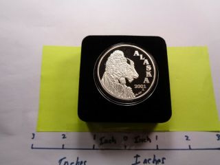 Mountain Goat 2001 Alaska State Seal On Back 999 Silver Coin Rare Sharp D