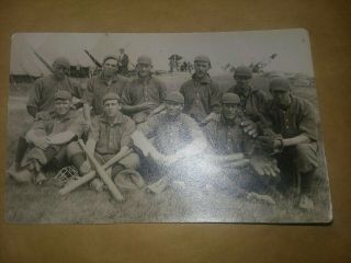 Antique Rppc Circa 1917 Military Baseball Team Postcard Company L Ww1