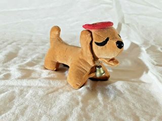 Vtg Rare 1960 Brown Velvet Dachshund Dog French Tam Hat Made In Japan