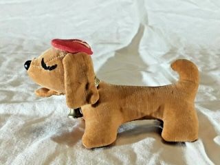 VTG RARE 1960 Brown Velvet Dachshund Dog FRENCH TAM Hat Made in Japan 2