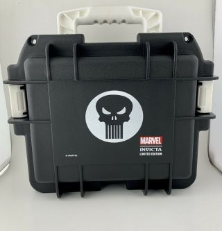 Rare Invicta Marvel Punisher Limited Edition 3 Slot Dive Case Solid Black
