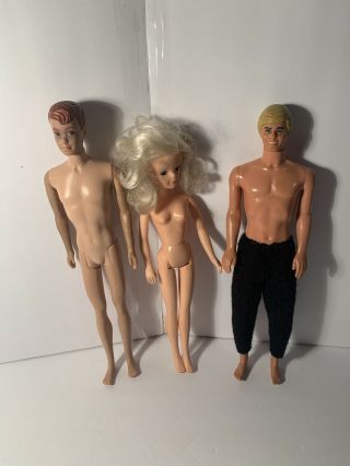 Vintage Barbie Family Allen Sindy And Ken 1960 - 1970s Dolls - - Nudes