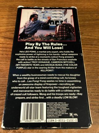 Low Blow VHS VCR Video Tape Movie Troy Donahue Cameron Mitchell VERY RARE 2