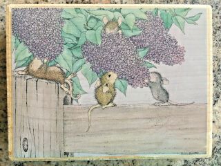 House Mouse Aromatherapy Rubber Stamp Stampabilities Enjoying Lilacs Aroma Rare