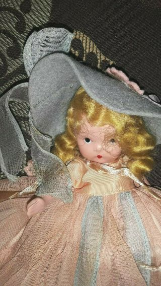 Vintage 5 " Blonde Nancy Ann Storybook Doll Pretty Outfit