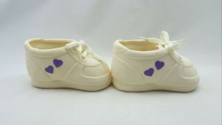 Vintage Hasbro Playskool My Buddy Kid Sister Shoes Off White With Purple Hearts 3