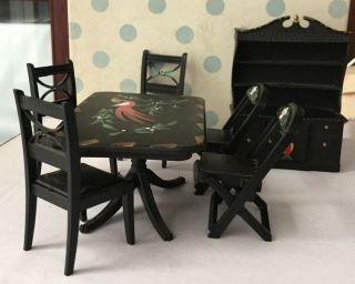 Renwal Dining Room Table Vintage Plastic Dollhouse Furniture - Very Rare
