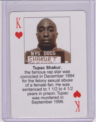 Rare 2003 Starz Behind Barz Tupac Shakur Playing Card Mug Shot Hip Hop Icon