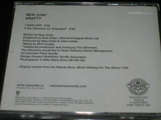 Order - Krafty - 2 Track Usa Dj Promo Cd W/ Radio Edit,  12 " Extended Rare
