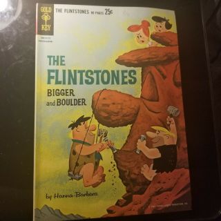 The Flintstones Bigger And Boulder 1 Gold Key Comics Antique Vintage 1962