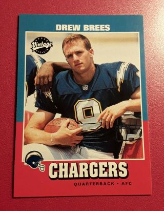 Drew Brees Rookie 2001 Upper Deck Vintage 251 San Diego Chargers Ex - Mt See Scan